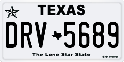 TX license plate DRV5689