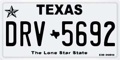 TX license plate DRV5692