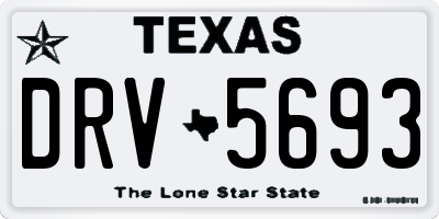 TX license plate DRV5693