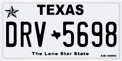 TX license plate DRV5698