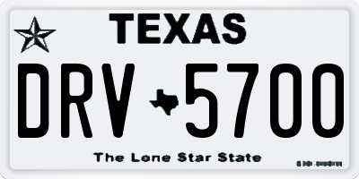 TX license plate DRV5700