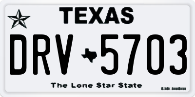 TX license plate DRV5703