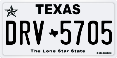 TX license plate DRV5705