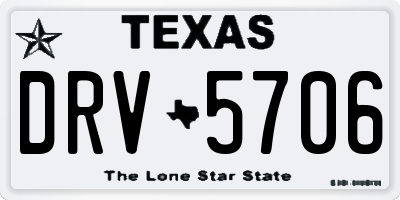 TX license plate DRV5706