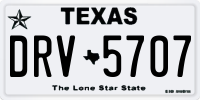 TX license plate DRV5707