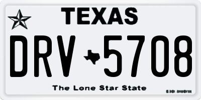 TX license plate DRV5708