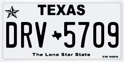 TX license plate DRV5709