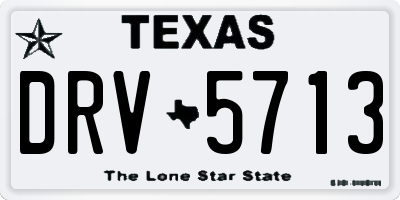 TX license plate DRV5713