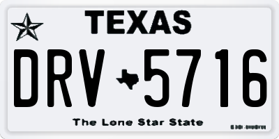 TX license plate DRV5716