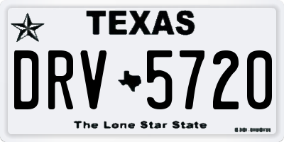 TX license plate DRV5720