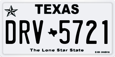 TX license plate DRV5721
