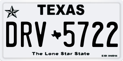 TX license plate DRV5722