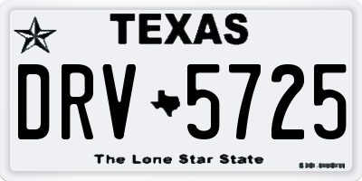 TX license plate DRV5725