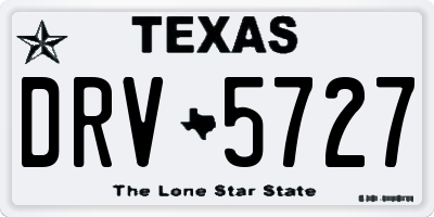 TX license plate DRV5727