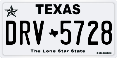 TX license plate DRV5728