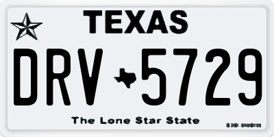 TX license plate DRV5729