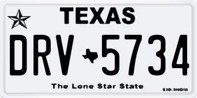 TX license plate DRV5734