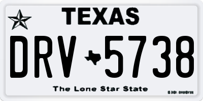 TX license plate DRV5738