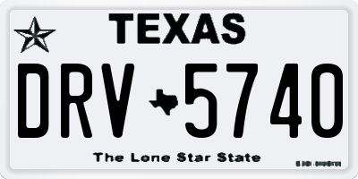 TX license plate DRV5740