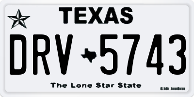 TX license plate DRV5743