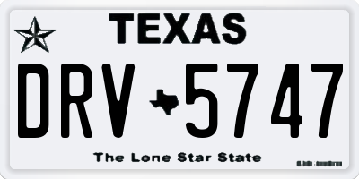 TX license plate DRV5747