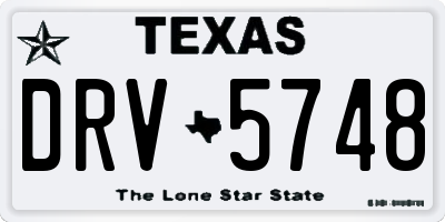 TX license plate DRV5748