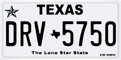 TX license plate DRV5750