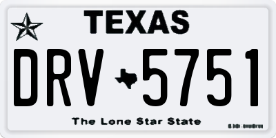 TX license plate DRV5751