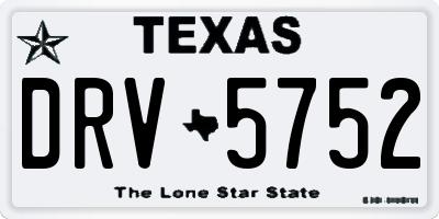 TX license plate DRV5752