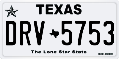 TX license plate DRV5753
