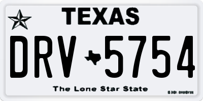 TX license plate DRV5754