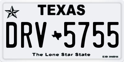 TX license plate DRV5755