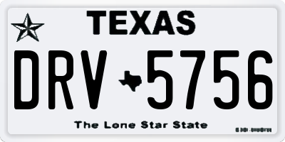 TX license plate DRV5756