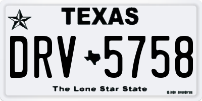 TX license plate DRV5758