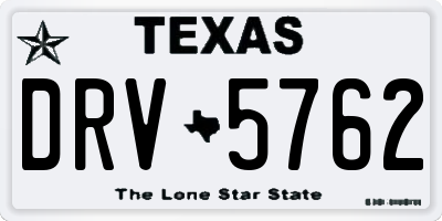 TX license plate DRV5762