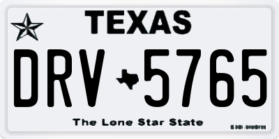 TX license plate DRV5765