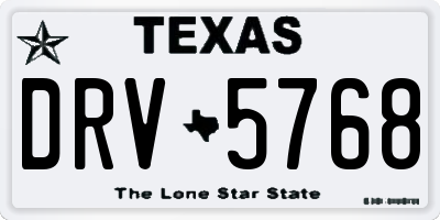 TX license plate DRV5768