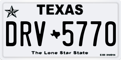 TX license plate DRV5770