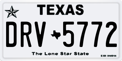 TX license plate DRV5772