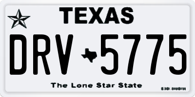 TX license plate DRV5775