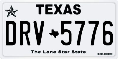 TX license plate DRV5776