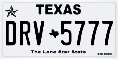 TX license plate DRV5777