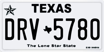 TX license plate DRV5780