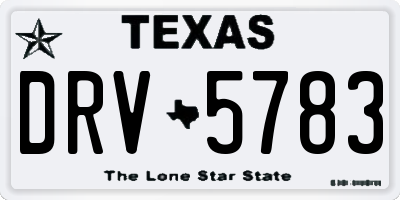 TX license plate DRV5783