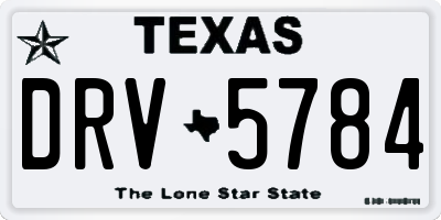 TX license plate DRV5784