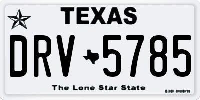 TX license plate DRV5785