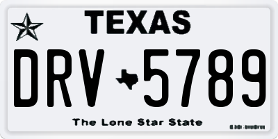 TX license plate DRV5789