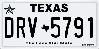 TX license plate DRV5791