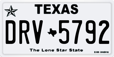 TX license plate DRV5792