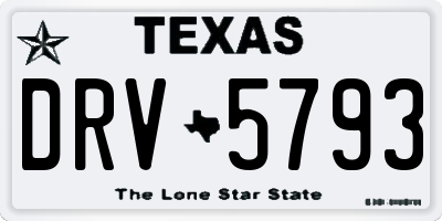 TX license plate DRV5793